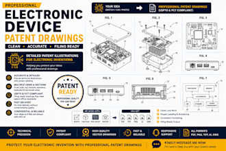 create electronic device patent drawings professionally