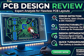 review pcb layout and schematic for errors and manufacturability