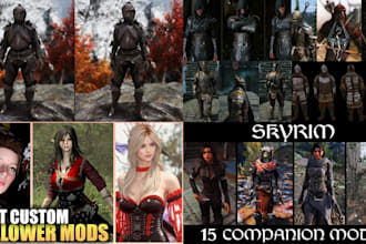 do skyrim mod or fallout 4 armor, weapon, items props with custom follower mods