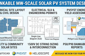 mw utility solar pv pvsyst sld ground mount community commercial permits