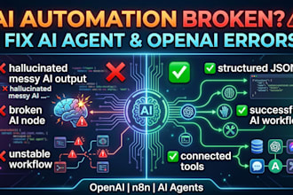 fix openai API errors and debug ai agent workflows in n8n and make