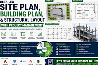 create site plan, building plan, and structural layout with project management