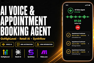 build gohighlevel ai voice and SMS appointment booking agent with retell ai, n8n