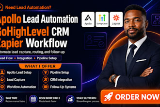 setup apollo automation gohighlevel CRM and zapier n8nworkflow