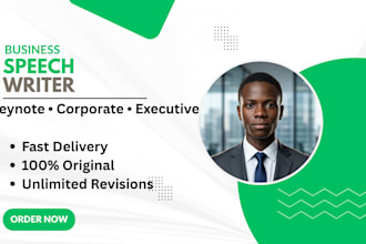 write powerful business speeches and keynote presentations
