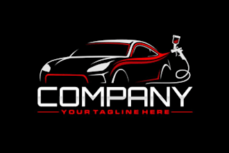 draw professional auto repair, car wash, and mechanic logo
