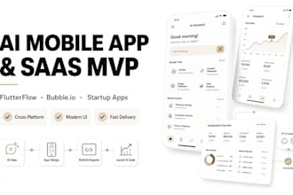 develop ai mobile app, ai saas dashboard with flutterflow bubble io
