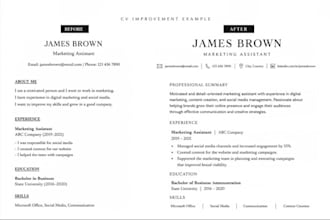 improve and rewrite your CV or resume in english