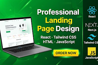 design a professional landing page with react tailwind CSS
