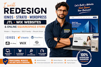 redesign ionos strato wordpress jtl wix website and online squarespace store