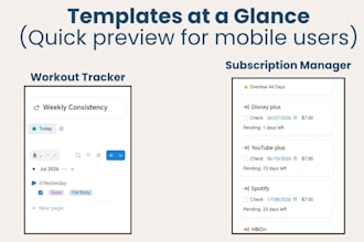 design a custom notion template or aesthetic workspace
