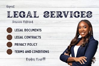 draft gdpr compliant privacy policy, terms and conditions, legal contract, nda