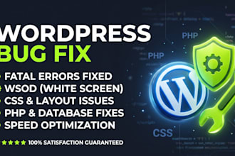 fix wordpress critical error, and backend bugs fast