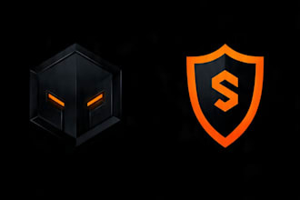 create premium black and  orange mascot logo for brand