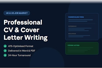 write a professional ats friendly CV and cover letter for UK and US job seekers