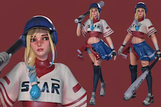create stylized 3d cute character 3d cartoon character for game and animation