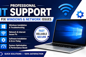 provide IT support and fix windows network issues