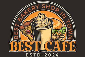 create food, restaurant, bakery, coffee shop cafe logo