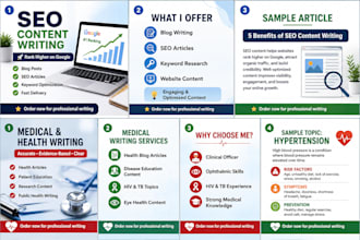 write professional medical and health articles