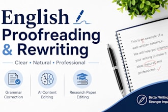 proofread and rewrite your english content professionally