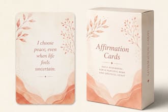 design printable affirmation cards, thank you card product insert card, card box