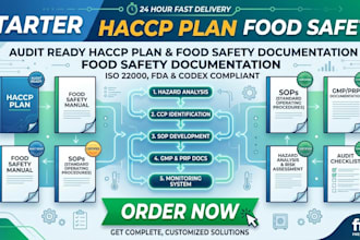 create audit ready, food safety plan sop, haccp plan iso 22000 fda documentation