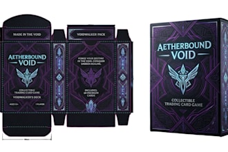 design custom tcg card box, booster pack, card frame and packaging