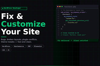 fix, customize, or improve your wordpress theme and plugins