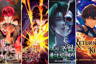 do anime manga webtoon cover shonen light novel book cover design manga artist