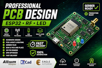 design professional pcb, esp32, rf and led pcb boards