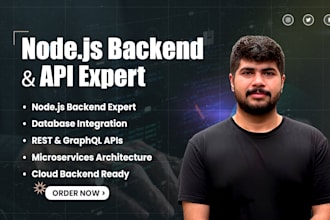back end developer node js API database integration expert