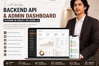 develop backened API and admin dashboard