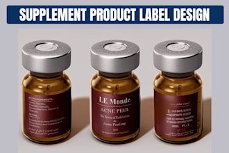 design peptide vial label, sarms supplement product label with 3d mockup