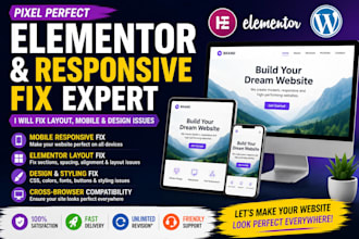 fix elementor issues, mobile responsive ,layout problems