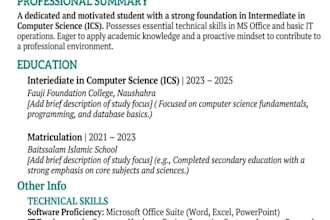 create modern ats friendly CV and cover letter