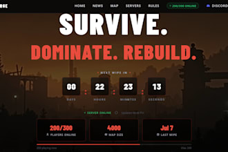 design and build a custom website for your game server