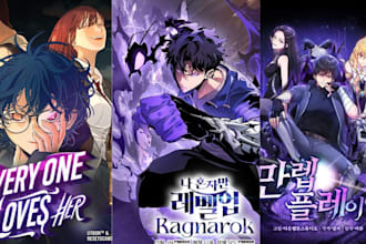 draw webtoon cover, manga comics page anime manga, panel shonen, anime cover