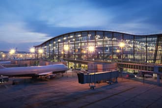 3d airport design, signage, 2d layout, msfs simulator, with realistic rendering