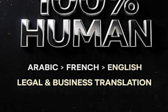 translate english to arabic and french with 100 percent accuracy