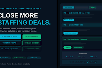 generate qualified client leads and close recruitment staffing agency deals