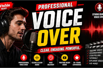 record a professional english american female voice over youtube video narration