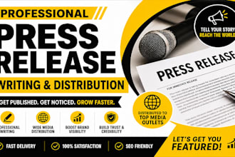 write and distribute press release to create awareness for your brand