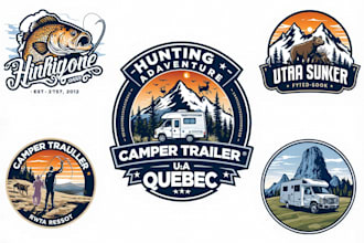 create outdoor vintage badge adventure logo tshirt and brand