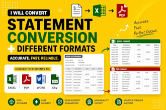 convert PDF bank statement to excel sheet