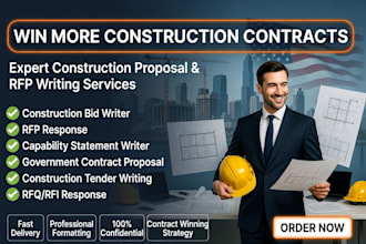 write construction bid writer rfp response and capability statement writer