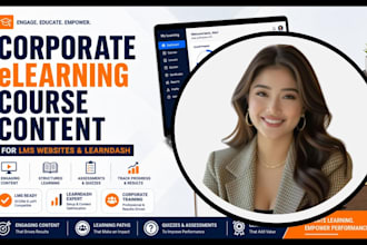 design your corporate elearning course content,  for lms website with learndash