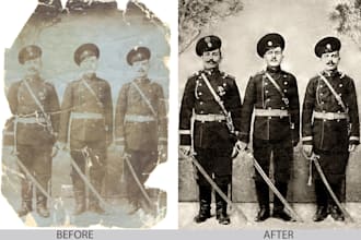 restore faded torn damaged old photos
