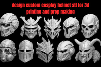 design custom cosplay helmet stl for 3d printing and prop making