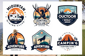 create outdoor vintage badge adventure logo t shirt and brand
