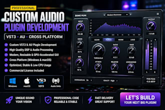 develop custom vst audio plugin, vst3, au plugin, audio effect vst, nrf52